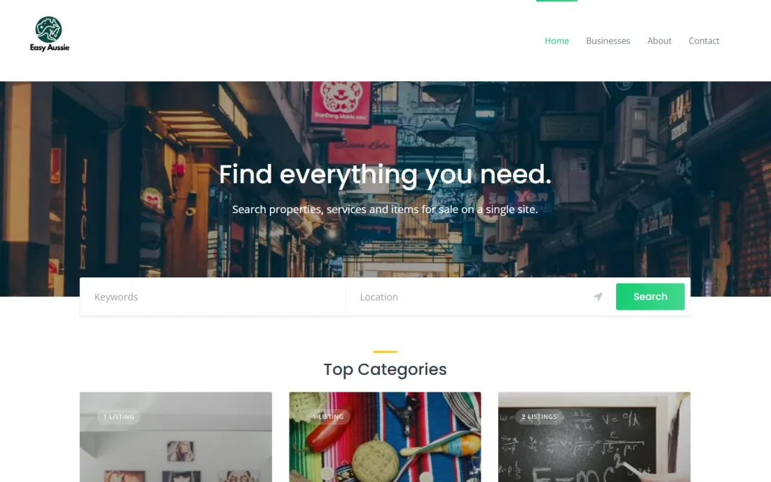 EzAussie — screenshot of the live product